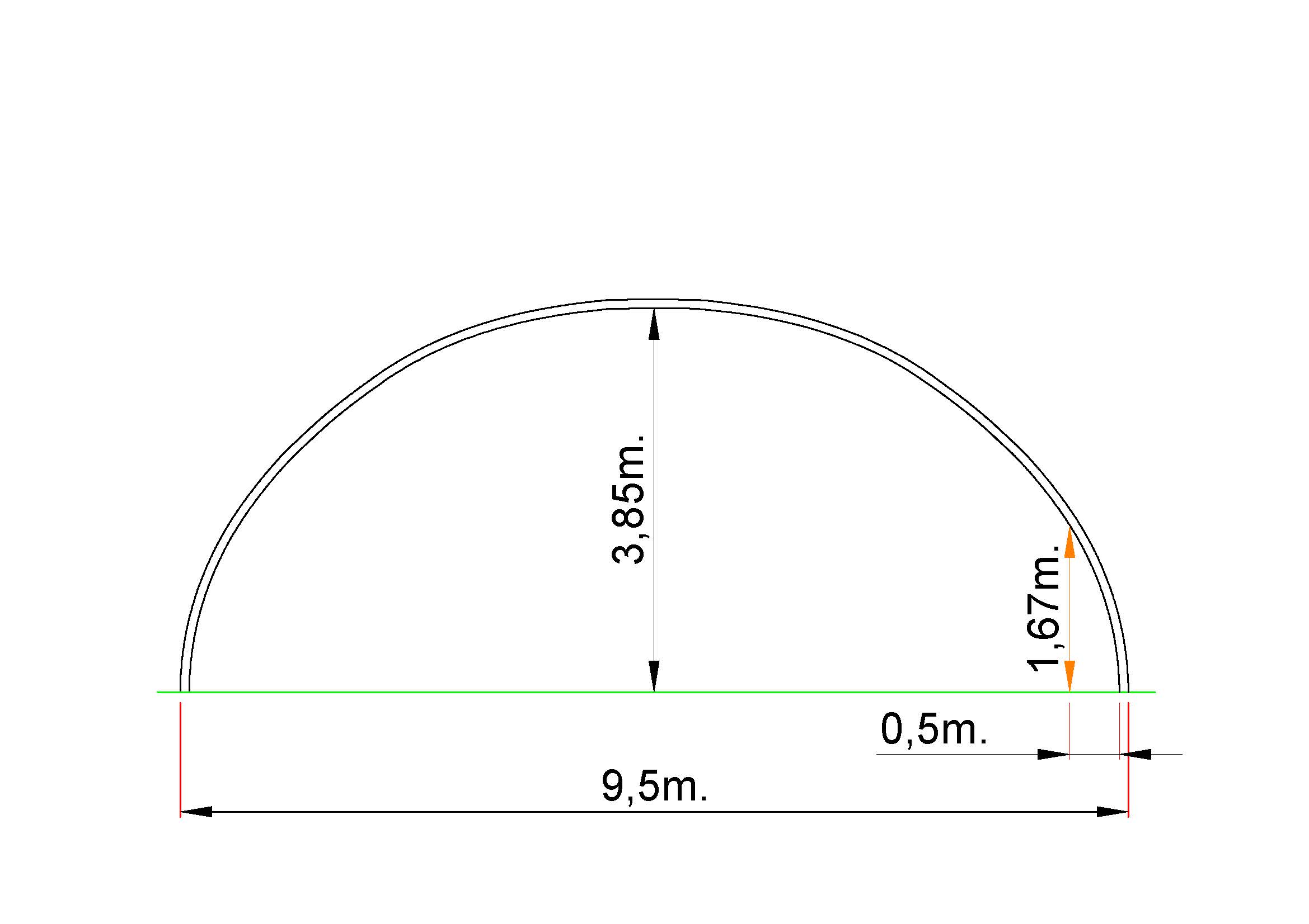 OVAL240 9,5 m — Technische Zeichnung