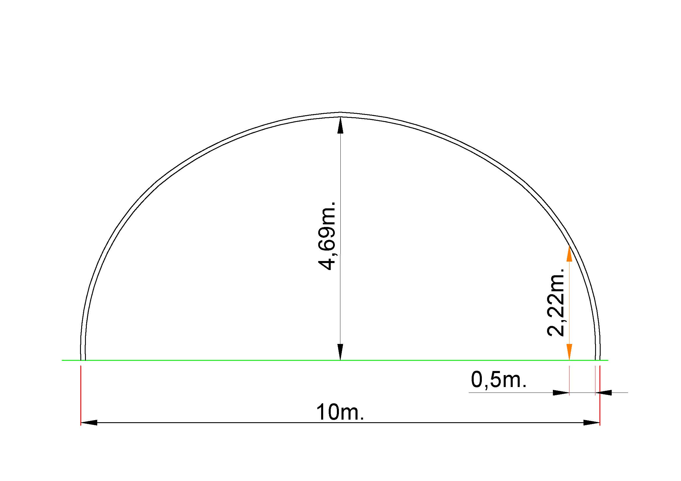 OVAL240 10 m — Technische Zeichnung