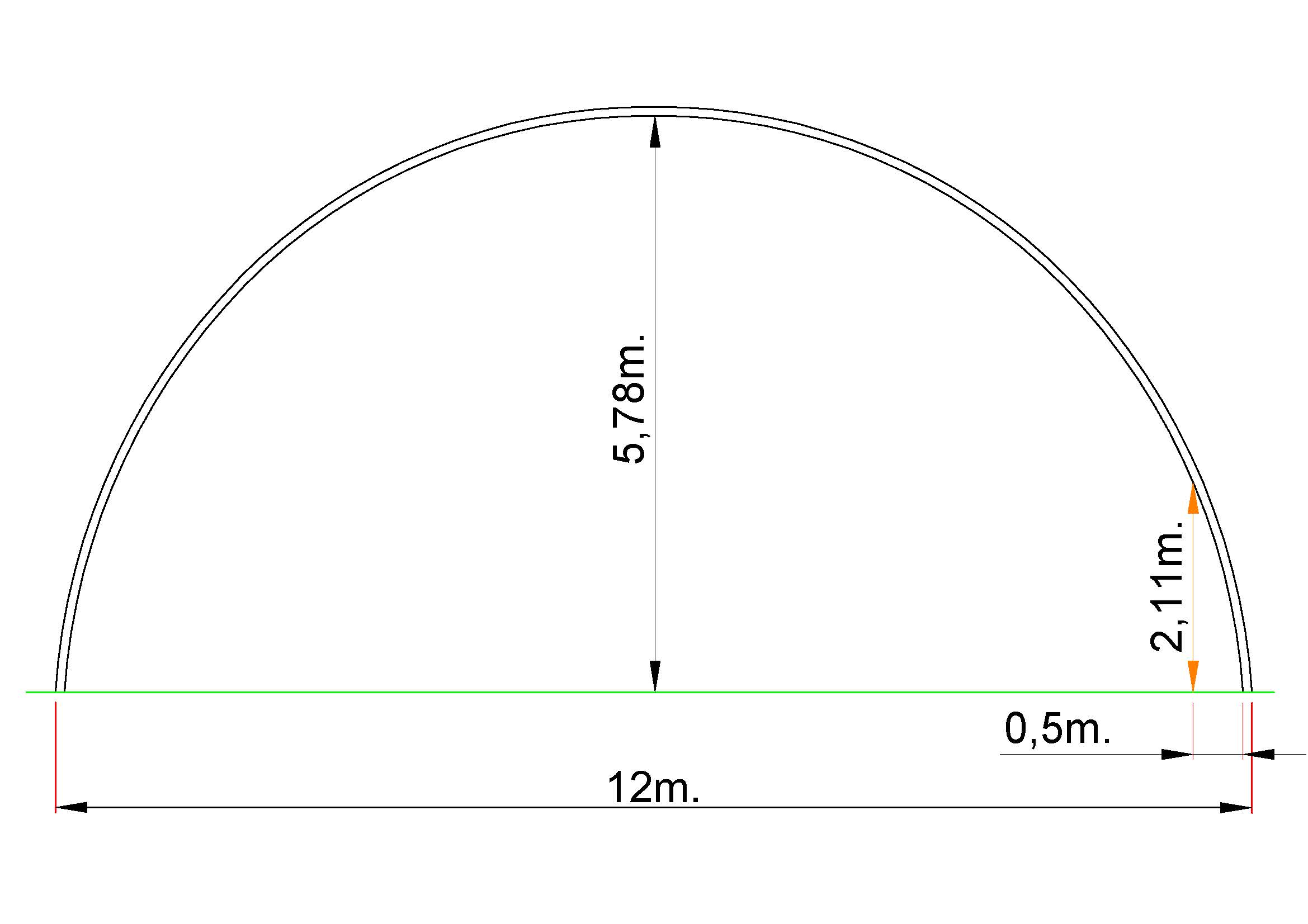 OVAL240 12 m — Technische Zeichnung