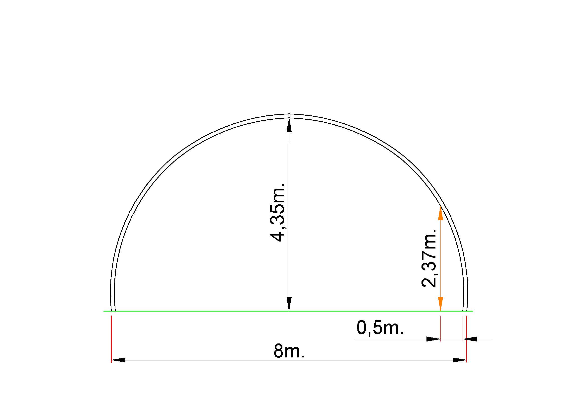 OVAL240 8 m — Technische Zeichnung